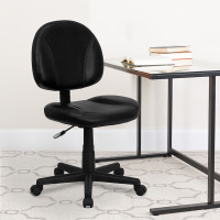 Flash Furniture Mid-Back Black Leather Ergonomic Task Chair BT-688-BK-GG